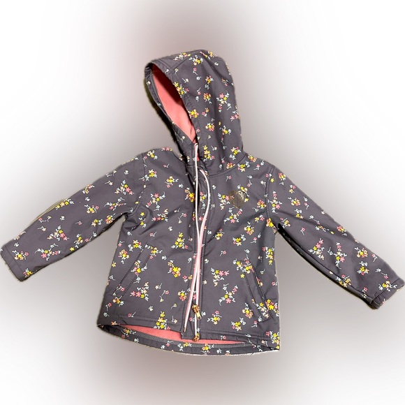 BODYGLOVE Fleece Raincoat 3T Grey Flower Patterned - Picture 1 of 2